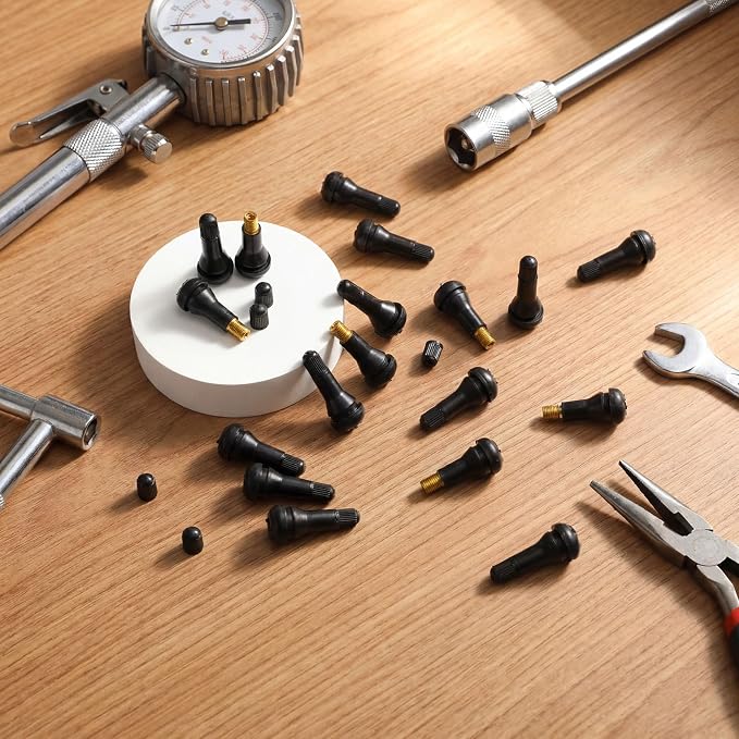 50 Pieces TR413 Valve Stems Tubeless Bulk Rubber Snap-in Valve Stems for 0.453 Inch Rim Holes, Black Standard Length Replacement Tool for Car Tubeless Replacement