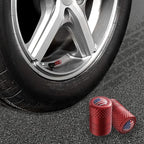 Tire Valve Stem Caps, Anodized Aluminum Tire Valve Cap Set | Corrosion Resistant, Universal Stem Covers for Cars Trucks Motorcycles SUVs and Bikes (Red-US)
