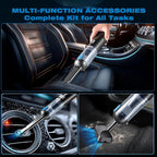 Airflex Go Cordless Car Vacuum 16000Pa, 4-in-1 Handheld Vacuum with Air Duster & Inflator, Portable Mini Vac for Car Detailing, Pet Hair, Keyboard Cleaning (Black)