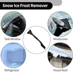 1pc 60x11cm Universal Car Ice Scraper Brush with Broom - SUV Snow Frost Remover for Car Truck RV Windscreen Side Window Anti Crash - Plastic Black Snow Shoveling Defrost Clearing