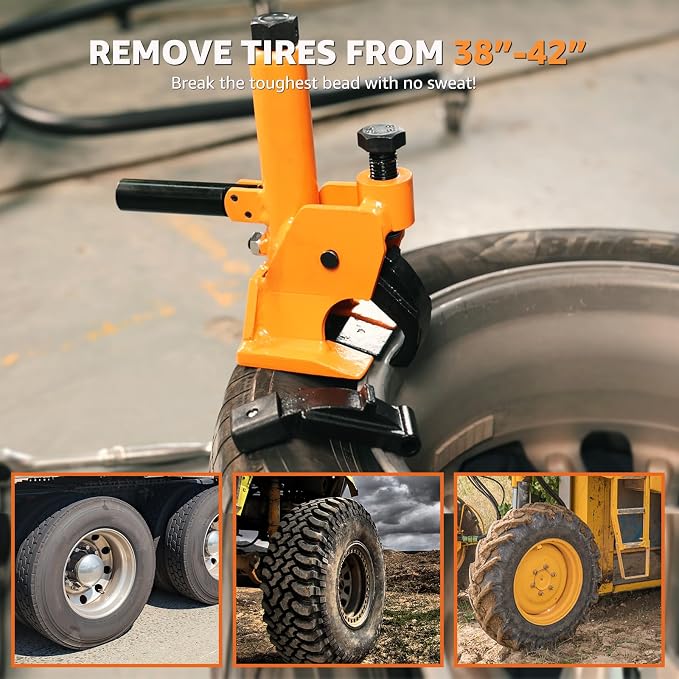 BESTOOL Manual Tire Bead Breaker with Handle and Rubber Pad, Tire Change Tool for Aluminum Alloy Hubs, ATV Tire Operation, Tractors, Trucks, Cars, Heavy Duty Tires Car Repair (US Patented)