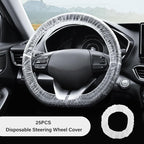 25PCS Disposable Steering Wheel Covers,Disposable Steering Wheel Protector with Elastic for Avoiding Scuffs & Scratches,Universal Car Steering Wheel Cover Car Accessories