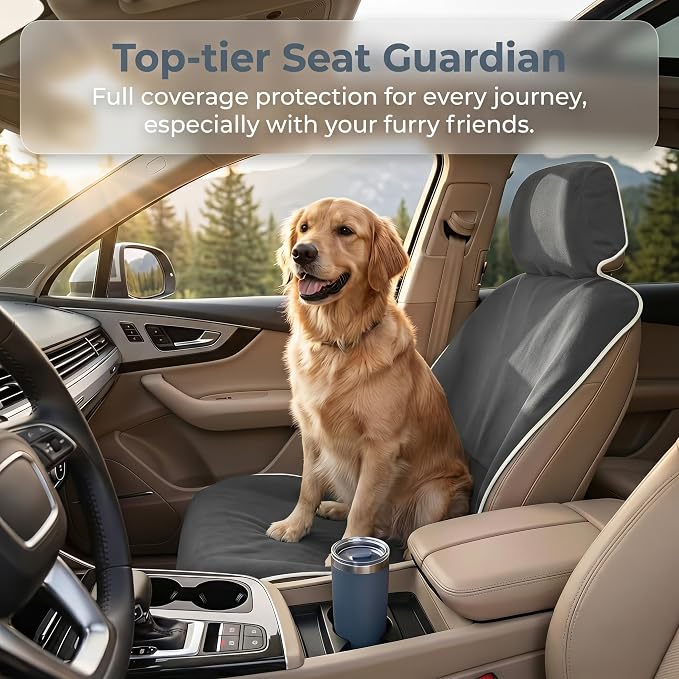 Waterproof Stain Resistant Towel Car Seat Covers，Universal Non-Slip for Gym Workout, Swimming, Beach and Workout Outdoor, Machine Washable(Gray, 2 Pack)