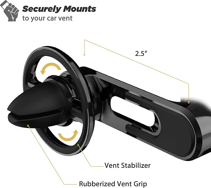 MM2VP2WDSR-XC0 MagicMount™ Pro Magnetic Car Phone Holder Bundle for Air Vent and Window or Dashboard - Strong Magnetic Mount for iPhone and Android - 360° Adjustable Secure Cell Phone Mounts