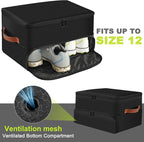 Golf Trunk Organizer, 2 Layer Golf Storage Bag with Ventilated Shoe Compartment, Golf Accessories Equipment Locker, Cool Birthday Gifts for Men Dad Women(Black)