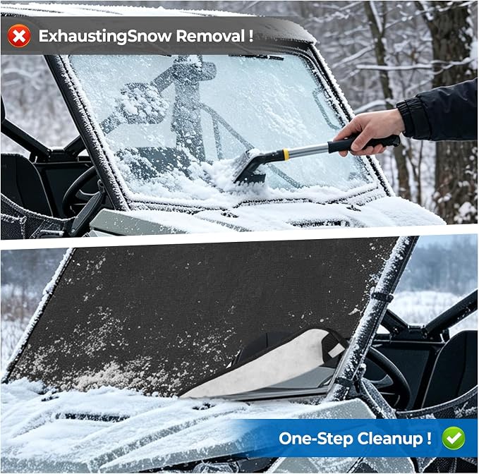 800D UTV Windshield Snow Cover Compatible with Can-Am Defender 2016-2025 and Polaris Ranger XP 1000 2017-2025 (Not RZR), Waterproof Transport Windshield Protector UTV Frost Sunshade Cover