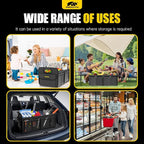 Car Trunk Organizer - 75L Collapsible Trunk Organizer with Reinforced Handles for Groceries, Trunk Storage Organizers for SUV Auto Truck Van with Non Slip Bottom (Black)