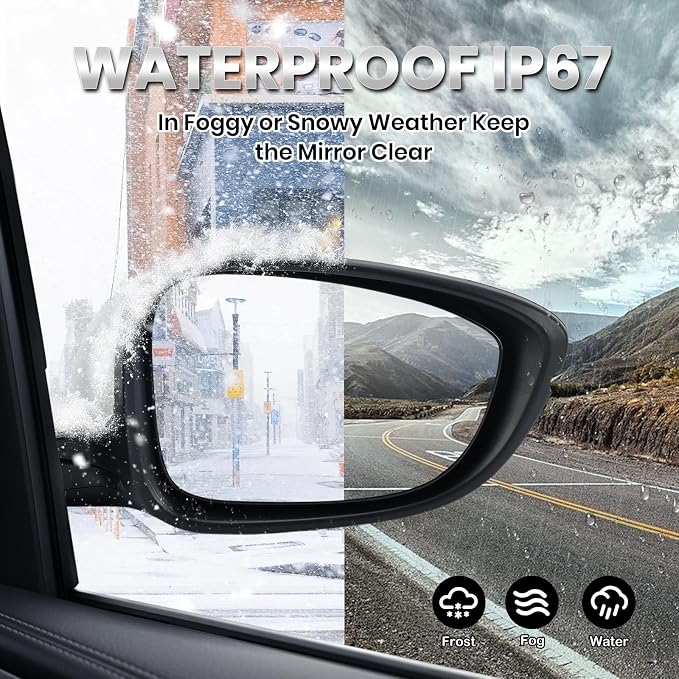 Right Passenger Side Mirror Compatible with 2018-2022 Honda Accord Power Glass | Heated | with Blind Spot | with Turn Signal | Manual Folding Repalces HO1321330 (8Pins-Pearl White)