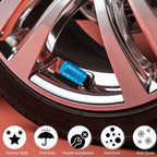 8PCS Tire Valve Stem Caps, Dust Proof, Anodized Aluminum Universal Tire Valve Stem Covers for Cars, SUV, Trucks, Bikes, Motorcycles, Bicycles(Light Blue)
