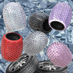 4Pcs Car Tire Valve Stem Caps, Bling Tire Air Cap for Car, Car Accessories for Women Universal Stem Covers, Plastic Liner Corrosion Resistant Tires Valve Cap with O Rubber Ring,Crystal Diamond