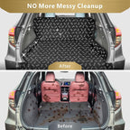 SUV Cargo Liner for Dogs, Water Resistant Pet Cargo Cover Dog Seat Cover Mat for SUVs Sedans Vans with Bumper Flap Protector, Non-Slip, Large Size Universal Fit, Bone