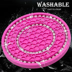 4PCS Bling Crystal Rhinestone Cup Holder Coaster, 2.75 inch Soft Silicone Anti-Slip Shockproof, Car Cup Holder Insert Coasters, Universal Car Interior Accessories for Women (Rose Red & White)