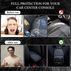 Furry Armrest Cover Auto Center Console Cover Car Soft Console Pad, Real Sheepskin Wool Soft Fluffy Auto Center Armrest Pad for Most Car Decoration Protector(Gray)