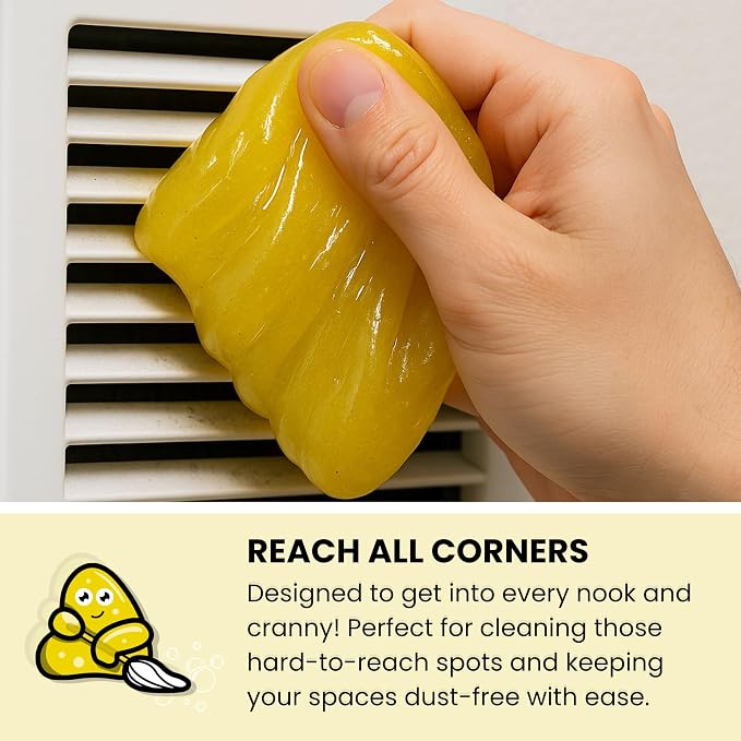 Cleaning Slime | (3 Pack) 1 Lemon, 1 Apple, 1 Strawberry Scented Car Cleaning Gel | Car Interior, Cup Holder, & Keyboard Detailing Tool | Reusable Putty for Loose Dust & Dirt