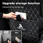 2 Pack Universal Car Kick Mats Back Seat Protector with Storage Pockets, Premium Leather Car Seat Back Cover Protector Waterproof Scratch-Resistant Easy Clean