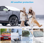 Magnetic Car Windshield Cover for Ice and Snow 4 Layers Automotive Windshield Snow Covers 9 Magnetic Anti Frost Guard for Most Cars SUVs Trucks Pickup (65"x50")