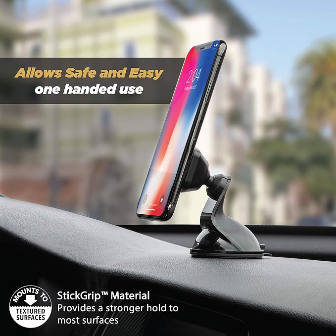 MMWSM-2PKXCES0 MagicMount Select Magnetic Car Phone Holder Mount for iPhone and Android - 2 Pack - Secure Magnetic Cell Phone Mount for Car Window or Dash - Universal 360° Adjustable Head