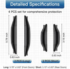 4 PCS Car Door Side Edge Protection Guards, PVC SRS Anti-collision Bumper Protector, Flexible Waterproof Door Edge Cushioning Strip, Universal Self-adhesive Accessory for Most Cars (Black)