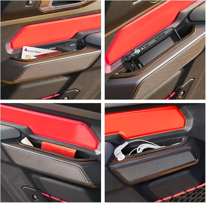 Front Door Handle Storage Organizer Compatible with Ford Bronco 2026 2021-2025 Inner Door Handle Tray Box for Bronco Accessories 2/4-Door Grab Create Storage Space by Pocket 2PCS