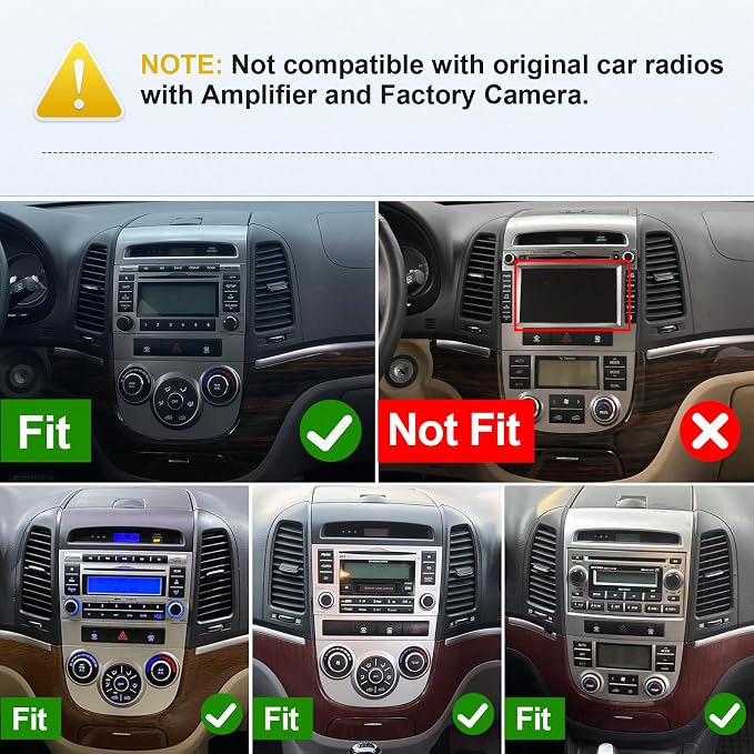 4+64G 9-inch Android 14 Car Stereo for Hyundai Santa Fe 2006-2012 IPS Touchscreen Screen Car Radio with Carplay & Android Auto Support Backup Camera GPS FM Navi BT SWC