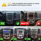4+64G 9-inch Android 14 Car Stereo for Hyundai Santa Fe 2006-2012 IPS Touchscreen Screen Car Radio with Carplay & Android Auto Support Backup Camera GPS FM Navi BT SWC