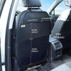 Car Seat Protector Large Kick Mat 2 Pack Durable Water Resistant Auto Seat Back Covers with 2 Mesh Pockets Protection Against Dust Mud Scratches (Black, 2-Pack)