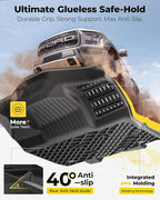 3W Floor Mats (with Metal Pedals) Fit for Ford F-150 2015-2026 & F150 Lightning 2022-2025 SuperCrew, TPE All Weather Car Mats Custom Fit Accessories (w/s Original fold Under-Seat Storage Box)