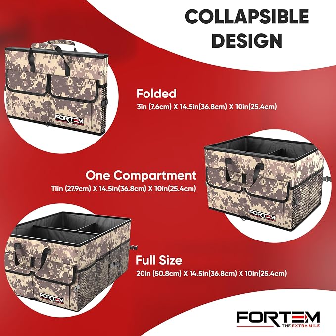 Trunk Organizer For SUV Car Trunk Organizer, Foldable Storage, Car Accessories for Women Men, Collapsible Bag, 600D Oxford, Non Slip Bottom, Straps, Soft Cover (50L)