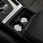 Blue Flower Steering Wheel Cover - Cute Anti-Slip Breathable Universal 14-15 in 2 Car Coasters for Men Women Beautiful Blue Floral Steering Wheel Cover Florals