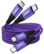 USB C to C Cable Fast Charging [2 Pack 6FT], USB C to USB C Cable for CarPlay, Durable Braided USB Type C iPhone Charger USBC Cord for iPhone 17/16/15/Pro Max/Plus, Samsung Galaxy S23 and More-Purple