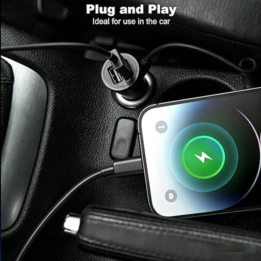 3.3FT USB A to USB C Charging Cable, Car Carplay Charger Cable for iPhone 17/16/15, iPhone 17E/16E, 15/16/17 Pro Max 15 16 Plus, iPad 10th Gen iPad Pro, Air 5th 4th Mini 6th Replacement Black