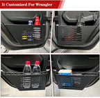 Z8 Metal Rear Door Storage Pockets Compatible with 2018-2024 Jeep Wrangler JL 4XE JLU Rubicon Sport Sahara Gladiator JT Door Side Insert Organizer Storage Box Accessories