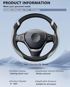 Steering Wheel Cover for Men Women Leather Universal Steering Wheel Covers for Car 15inch (Gray)