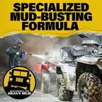 Heavy Mud Wash – Highly Concentrated 1:32 Ratio, Thick Foam Car Wash Soap & ATV Cleaner for Trucks, UTV Cleaner, Dirt Bikes & RVs – Works with Foam Cannons & Bucket Washes – 64 fl oz