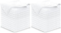 Microfiber Cleaning Cloth - White - 24Pcs (12.5x12.5 inch) High Performance - 1200 Washes, Ultra Absorbent Car Towel Traps Grime & Liquid for Streak-Free Mirror Shine - Car Washing Cloth