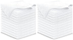 Microfiber Cleaning Cloth - White - 24Pcs (12.5x12.5 inch) High Performance - 1200 Washes, Ultra Absorbent Car Towel Traps Grime & Liquid for Streak-Free Mirror Shine - Car Washing Cloth
