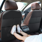 Car Kick Mats Back Seat Protector for Toyota Grand Highlander 1 Pair Black | Faux leather kick mats protect Toyota Grand Highlander back seats from kids' shoes Dirt, and scuffs Waterproof and stain