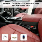 2 PCS Car Seat Gap Filler, Multi-Purpose Auto Seats Gaps Filler Side Organizer with Storage Slot, Super Flexible Gap Blocker Between Seat and Center Console, Car Accessories (Black)