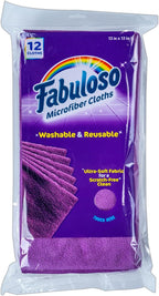 Microfiber Cleaning Cloths for Home & Car, Lint-Free Scratch-Free Rags for Glass, Kitchen & Wood, Reusable Machine Washable, Absorbent for Dusting & Wiping, Purple, 13 x 13 in, 12 Count