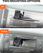 CD Slot Mount for CarPlay Screen, 360° Rotation Tool-Free Installation CarPlay CD Mount Compatible with 7-11 Inch Portable Car Play Screens & GPS Navigation