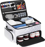 2 Layer Golf Trunk Organizer, Golf Car Storage Organizer with Individual Ventilated Compartment for 2 Pairs Shoes, Golf Car Locker for Balls, Clothes, Tees, Gloves, Accessories (White)