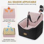 Dog Car Seats for Small Medium Dogs Under 35lbs, Dog Booster Seat with Detachable Washable Cover and Cushion, Memory Foam Pet Car Seat with Safety Belt and Storage Pockets (BP)