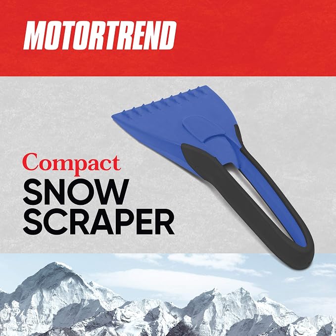 Motor Trend Ice Scraper Snow Brush/Broom/Frost Remover for Car and Truck Windshields/Mirrors, Winter Storm Survival Kits