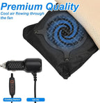 Cooling Car Seat Cushion, Ventilated Air Circulation Seat Cover, 12V Automotive Front Seat Summer Cooling Pad with 8 Powerful Fans, 3 Speed Adjustable, Universal for Car SUV Truck (Beige)