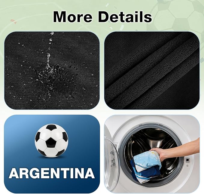 Car Seat Cover Towel, Universal Fit Front Seat 57 x 30 Inch Non Slip Soft Waterproof Absorbent instantly Sweat Protector, for Gym Workout, Swimming, Beach, Soccer, Pet travel (Argentina Soccer Style)