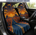 Car Seat Towel Cover 2 Pack for Front Seats, Sweat Absorbent Car Seat Protector with Non-Slip Backing, Waterproof Towel Car Seat Covers for Runners, Gym, Swimming, Beach, Desert Road Sunset