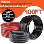 4 Gauge Wire(25ft Each - Red/Black) Copper Clad Aluminum CCA Automotive Wire with 50ft 1/2" Cable Sleeve - Ideal for Car Audio, Solar, Auto, RV, Marine Power & Ground Cables