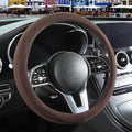 Brown Suede Steering Wheel Cover Large for Model X Model S Ford F150 F250 F350, Breathable Non-Slip Sweat-Proof Wear-Resistant, Warm in Winter and Cool in Summer, 15.5 inch to 16 inch