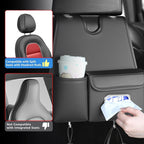 Car Organizer Back Seat, Car Water Cup Travel Tissue Holder Organization Universal car seat Back Storage Sedan SUV Compatible Vehicle Interior Accessories Hand-Sewn car Leather Storage Bag 2pc