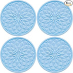4 Pack Silicone Car Cup Holder Coaster – 2.75 Inch Non-Slip Drink Mat, Universal Fit for Most Vehicles – Cute & Functional Auto Accessories (Light Blue)